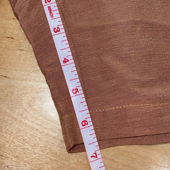 Lintico Womens Pleated Front Elastic‎ Back Waist Linen Blend Shorts Rust XL - Picture 7 of 7